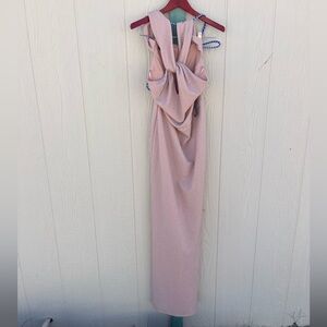Bebe Blush Pink Halter Gown | Glitter Maxi Dress | Formal Evening Dress size 10
